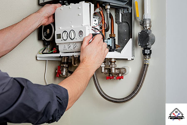 Repair of a gas boiler.